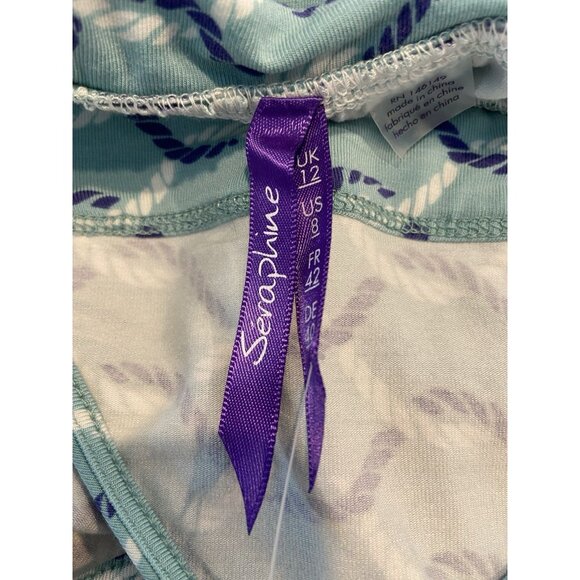 NWT Seraphine Materntiy Nursing Dress Tie Back Wrap Blue Purple Print 8 New - Picture 6 of 7